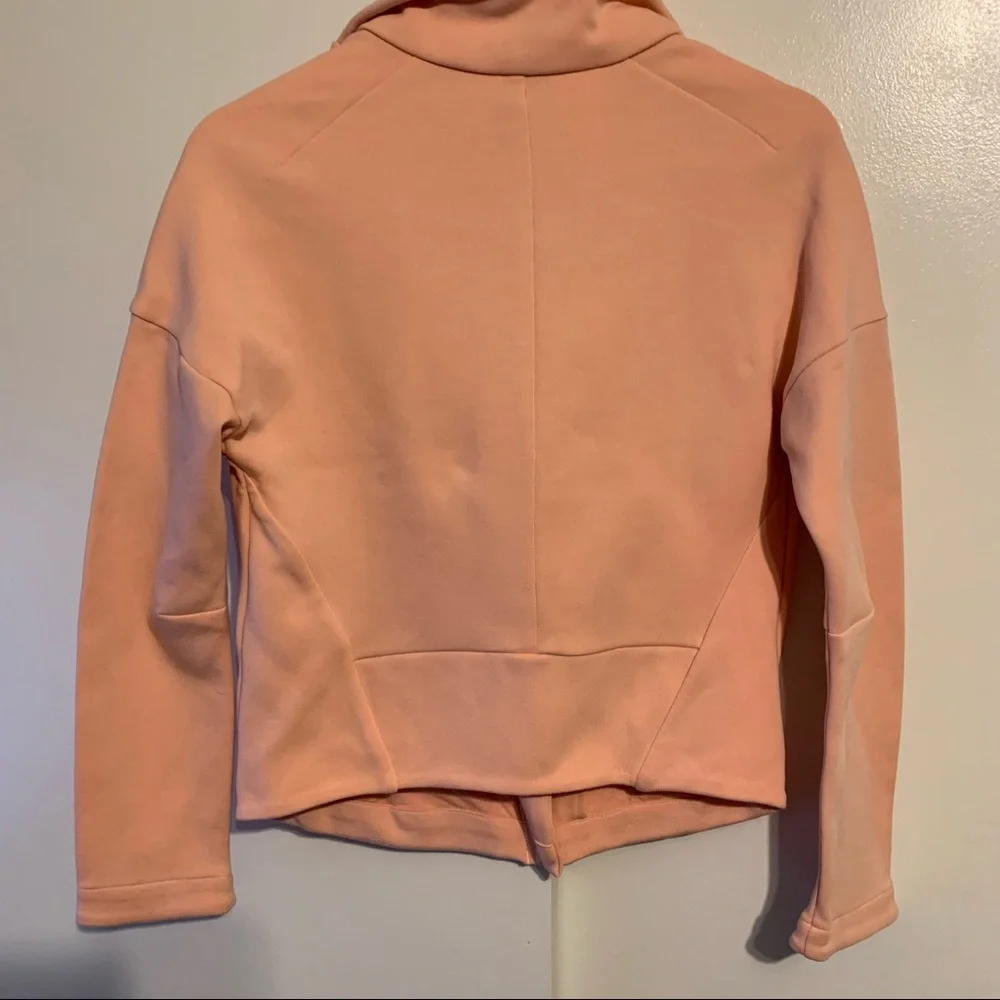 Adidas girl 11-12 youth Id jacket form fitting 2 pockets glow pink athletic gym